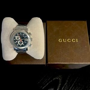 Men’s Gucci Chronograph Stainless Steel Watch – Black Dial